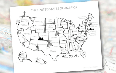 Printable:Uj3t4zt70_Q= Map of the Us